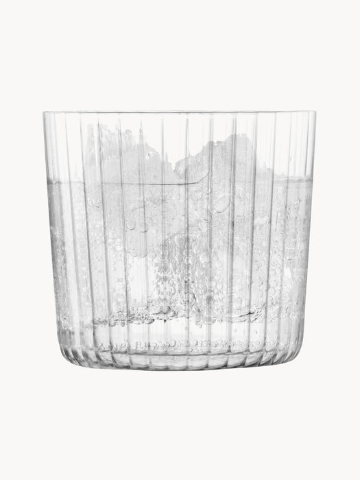 Mouth-Blown Tumblers Gio with Groove Structure Set of 4