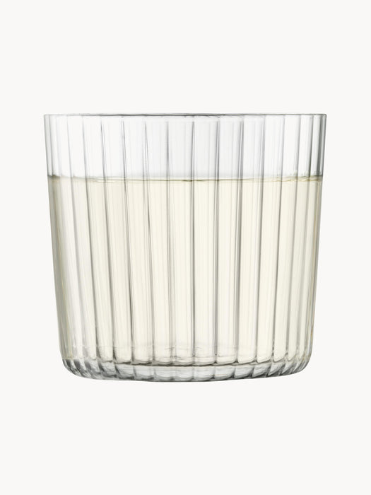 Mouth-Blown Tumblers Gio with Groove Structure Set of 4