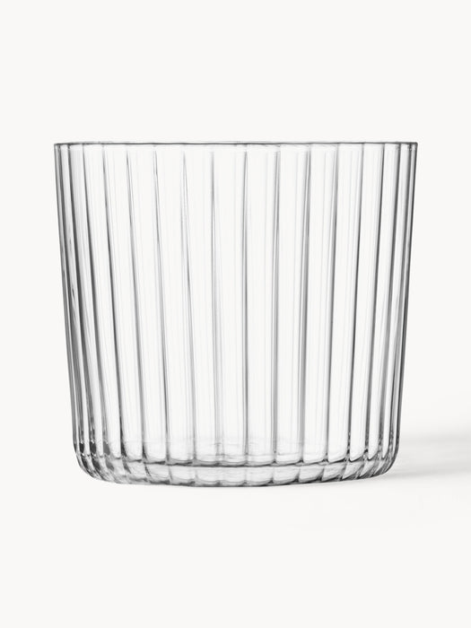 Mouth-Blown Tumblers Gio with Groove Structure Set of 4