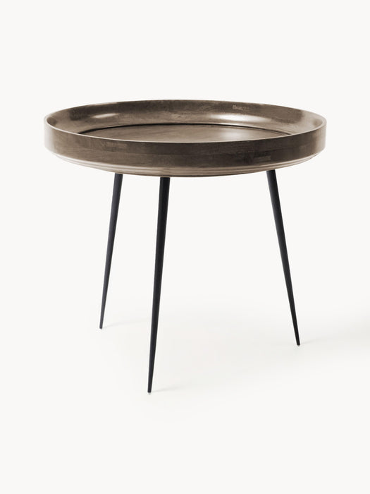 Round Mango Wood Side Table Bowl