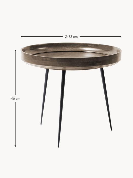 Round Mango Wood Side Table Bowl