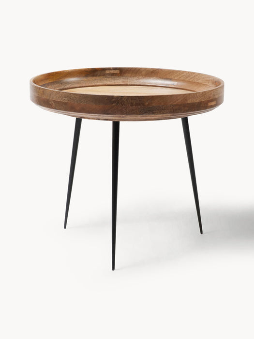 Round Mango Wood Side Table Bowl