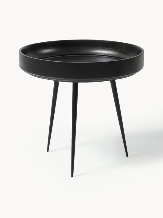 Round Mango Wood Side Table Bowl