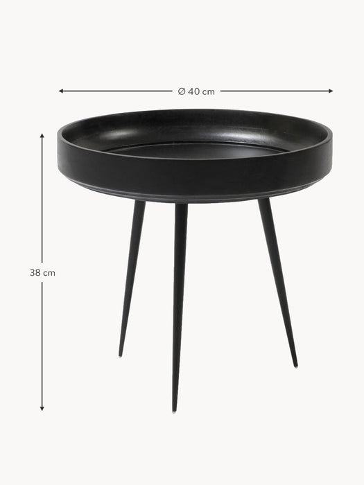 Round Mango Wood Side Table Bowl