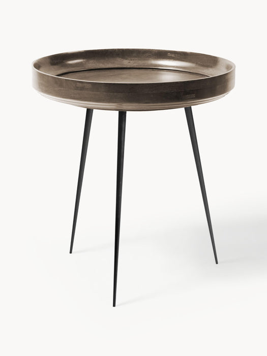 Round Mango Wood Side Table Bowl