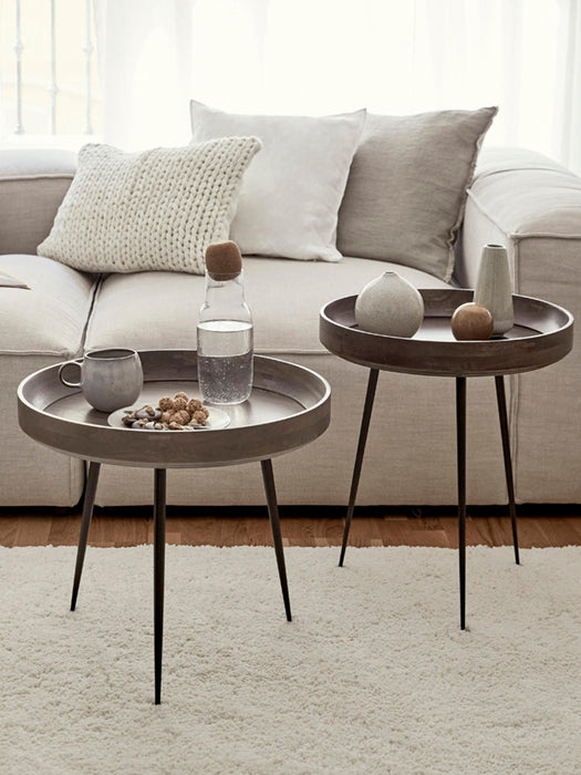 Round Mango Wood Side Table Bowl