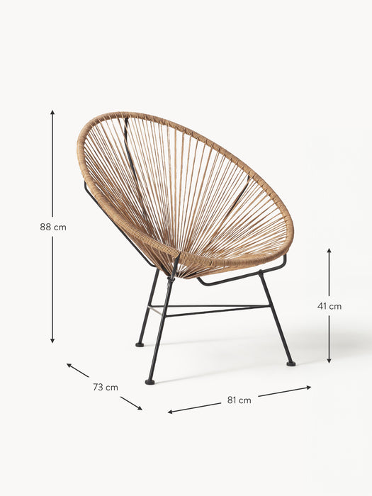 Plastic Wickerwork Lounge Chair Bahia