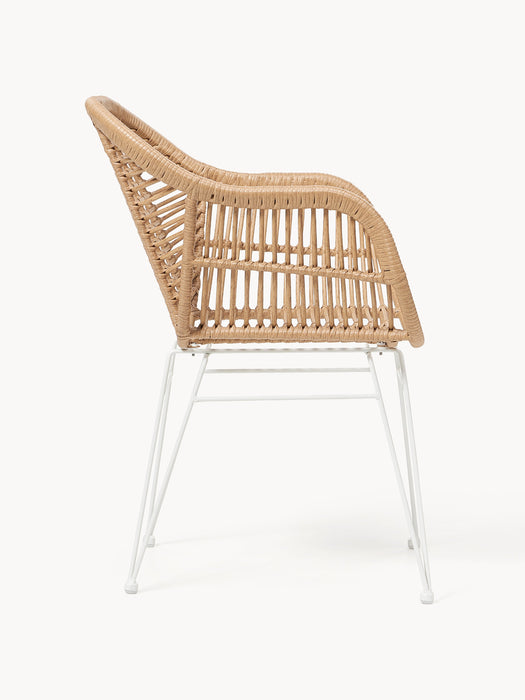 Polyrattan Dining Chairs Costa with Armrests Set of 2