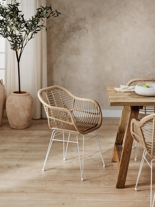 Polyrattan Dining Chairs Costa with Armrests Set of 2