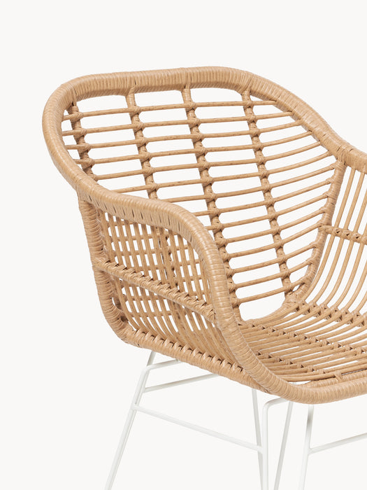 Polyrattan Dining Chairs Costa with Armrests Set of 2