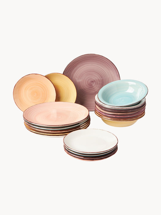 Hand-Painted Tableware Set Baita 6 People Set of 18