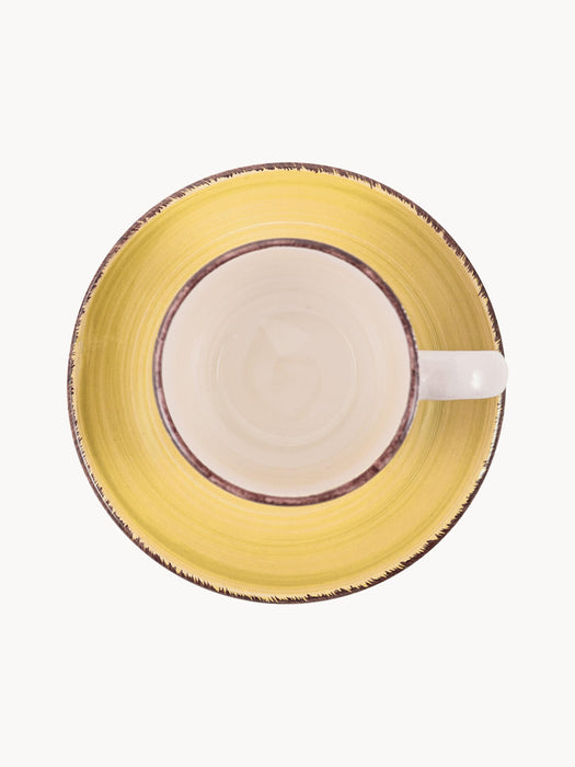 Hand-Painted Espresso Cups Baita with Saucers Set of 6