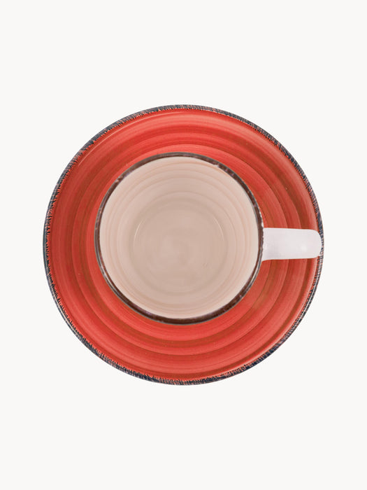 Hand-Painted Espresso Cups Baita with Saucers Set of 6