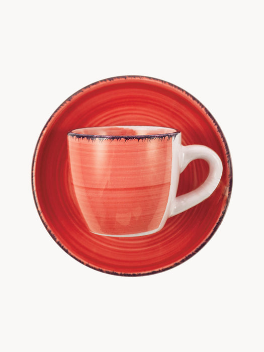 Hand-Painted Espresso Cups Baita with Saucers Set of 6