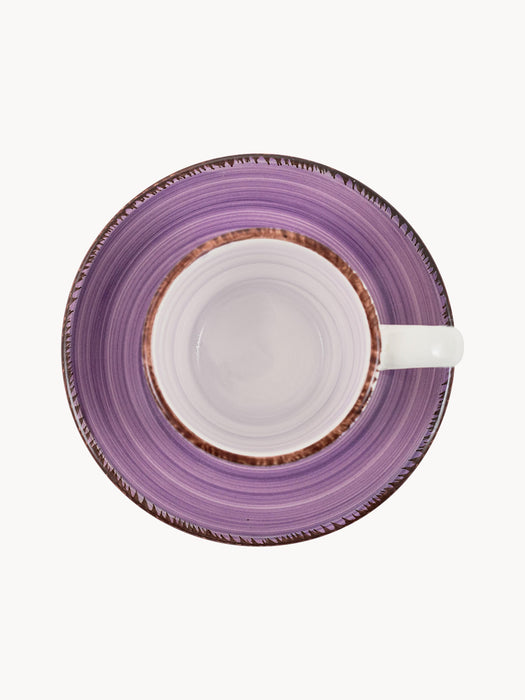 Hand-Painted Espresso Cups Baita with Saucers Set of 6