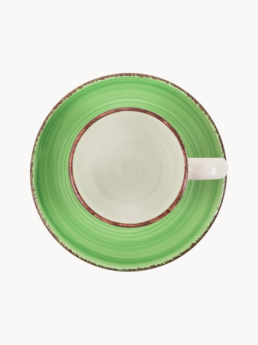 Hand-Painted Espresso Cups Baita with Saucers Set of 6