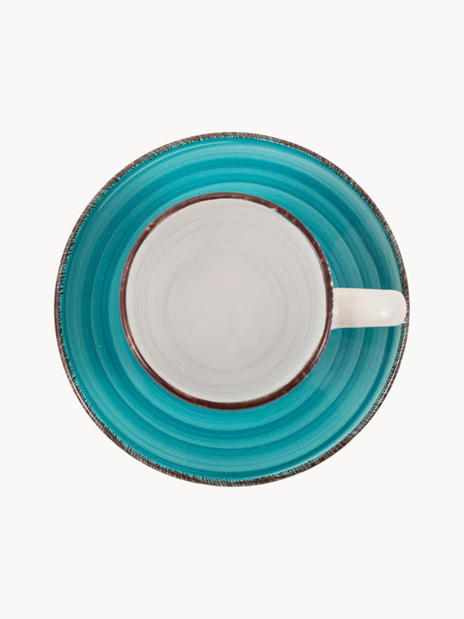 Hand-Painted Espresso Cups Baita with Saucers Set of 6