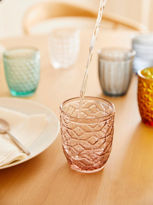 Tumblers Geometry with Textured Pattern Set of 6