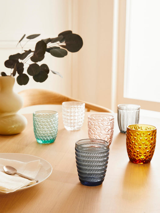 Tumblers Geometry with Textured Pattern Set of 6