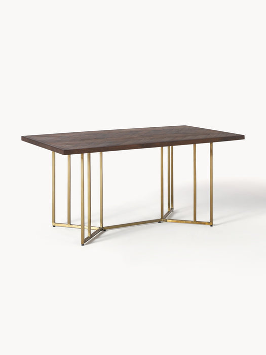 Mango Wood Dining Table Luca with Herringbone Pattern in various sizes