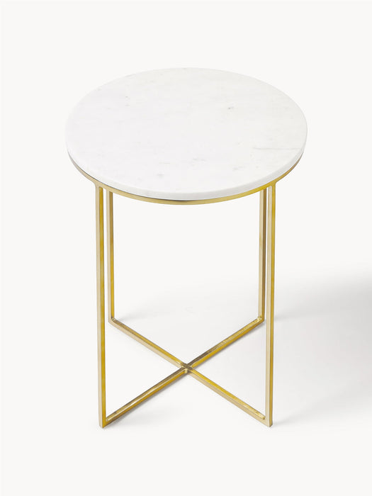 Alys Round Marble Side Table