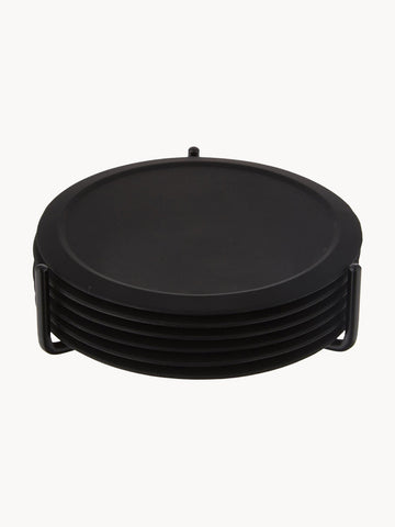 Plain Silicone Coasters with Stand, Set of 6