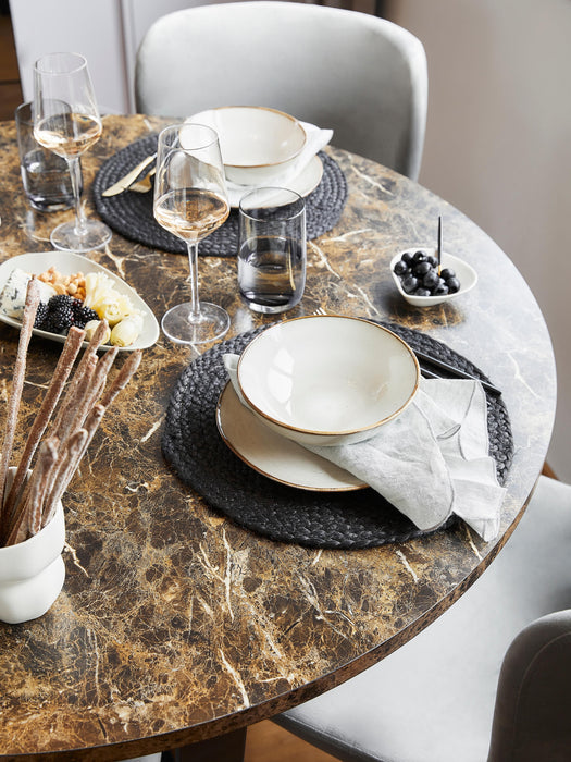 Round Dining Table Amble with Marble Look Table Top 110 cm