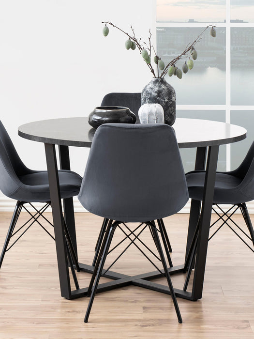 Round Dining Table Amble with Marble Look Table Top 110 cm
