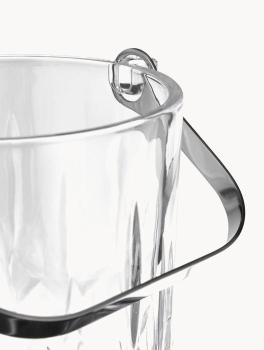 Small Ice Bucket Harvey with Ice Tongs and Embossed Pattern