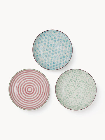 Hand-Painted Breakfast Plates Patrizia, Set of 3