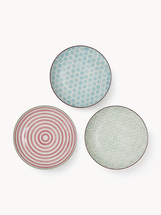 Hand-Painted Breakfast Plates Patrizia, Set of 3