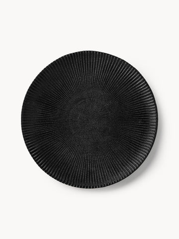 Grooved Breakfast Plates Neri, Set of 2