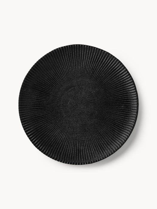 Grooved Breakfast Plates Neri, Set of 2