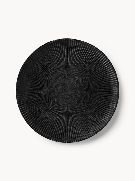 Grooved Breakfast Plates Neri Set of 2