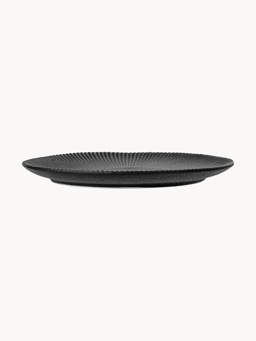 Grooved Breakfast Plates Neri Set of 2