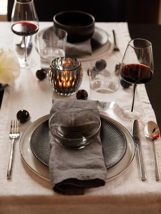 Grooved Breakfast Plates Neri, Set of 2