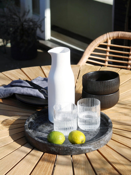 Grooved Matte Bowls Neri, Set of 2