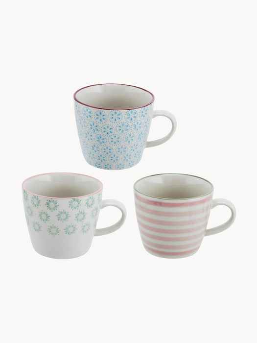 Hand-Painted Mugs Patrizia, Set of 3