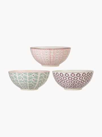 Bowls Maya with Small Pattern, Set of 3