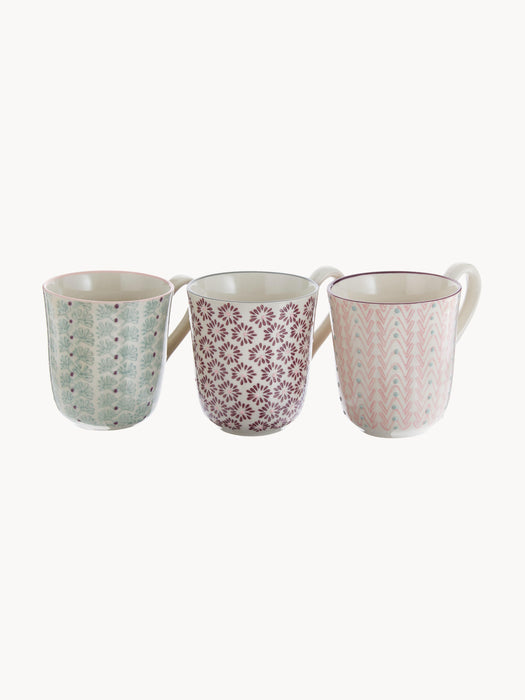 Mugs Maya with Small Pattern Set of 3