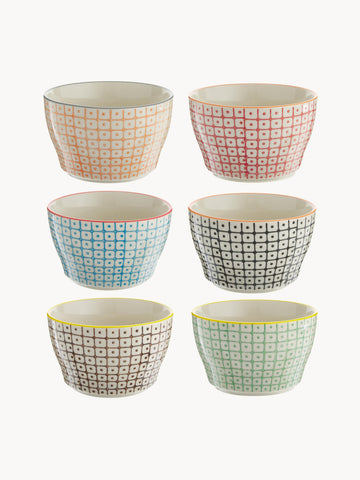 Bowls Carla with Small Pattern, Set of 6