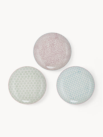 Hand-Painted Dinner Plates Patrizia, Set of 3