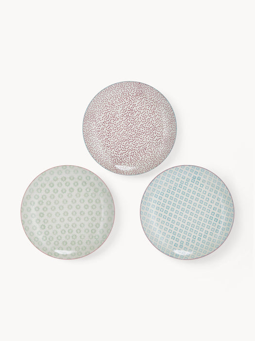 Hand-Painted Dinner Plates Patrizia Set of 3