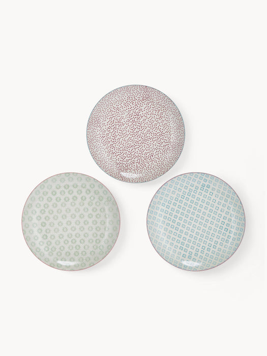Hand-Painted Dinner Plates Patrizia, Set of 3