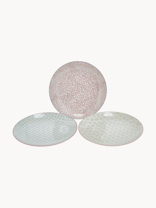 Hand-Painted Dinner Plates Patrizia, Set of 3