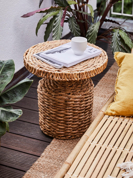 Round Rattan Side Table Camo