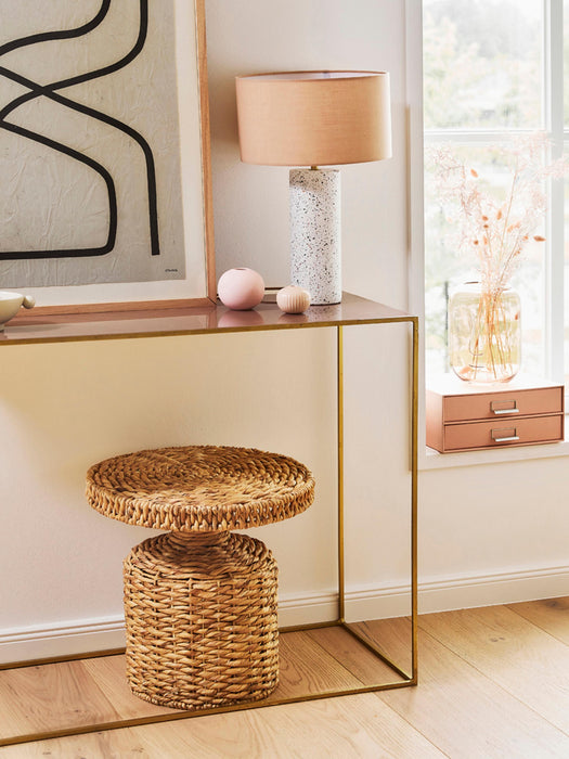 Round Rattan Side Table Camo