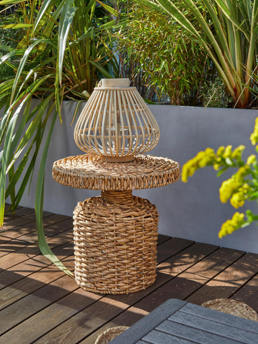 Round Rattan Side Table Camo