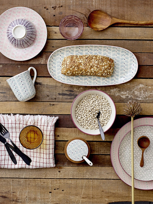 Handmade Breakfast Plates Maya with Playful Pattern, Set of 3