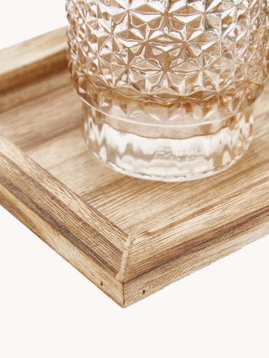 Candle Holders Elviena with Wooden Tray